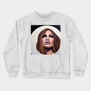 Jennifer face in oval background Crewneck Sweatshirt